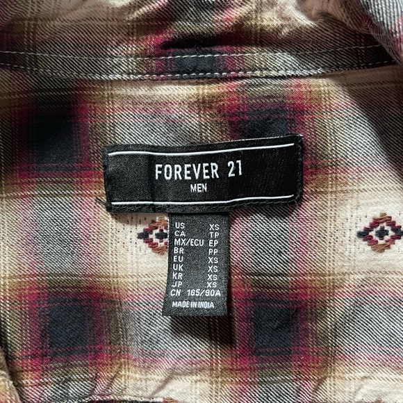 Forever 21 Men Diamond Print Button Up Shirt Size Xs - Picture 4 of 9